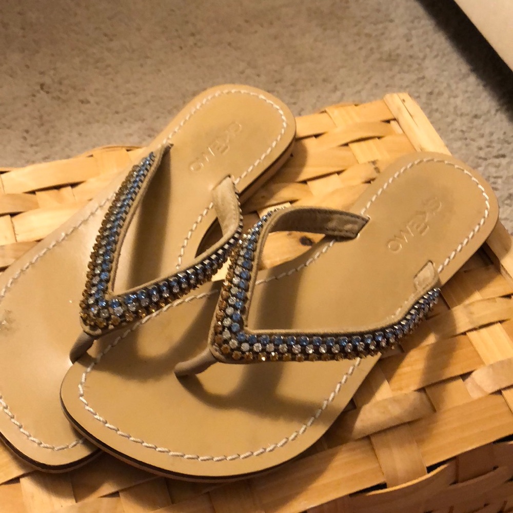 Rhinestone Skemo flip flop sandals